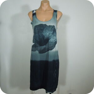 MATCH Dress S SMALL Womens Blue Tie-Dye Lounge Cotton Sleeveless White